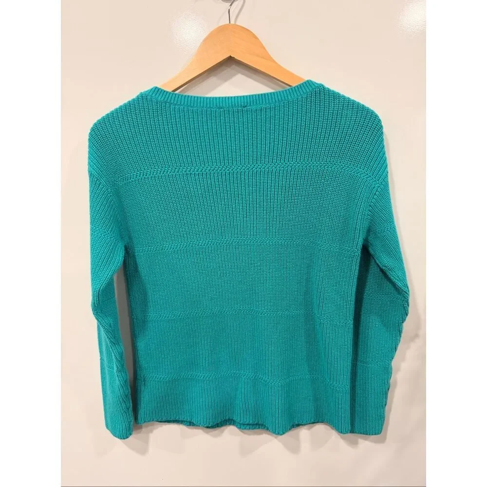Talbots teal ribbed